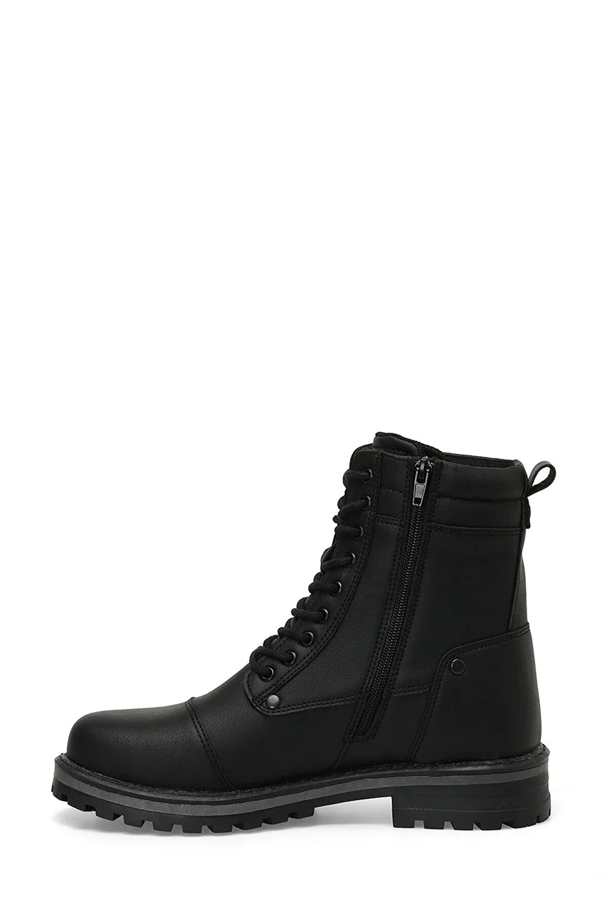 Black Low Heel Boots Kinetix Men's Black Biker Boots