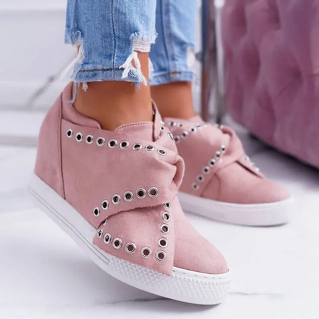 Fujin Sneakers Platform Rivet Shoes Buckle Women Spring Autumn Winter Warm  Slip on Flat Heel Shoes Platform Wegde Shoes Foot Pain From Wearing Flat Shoes