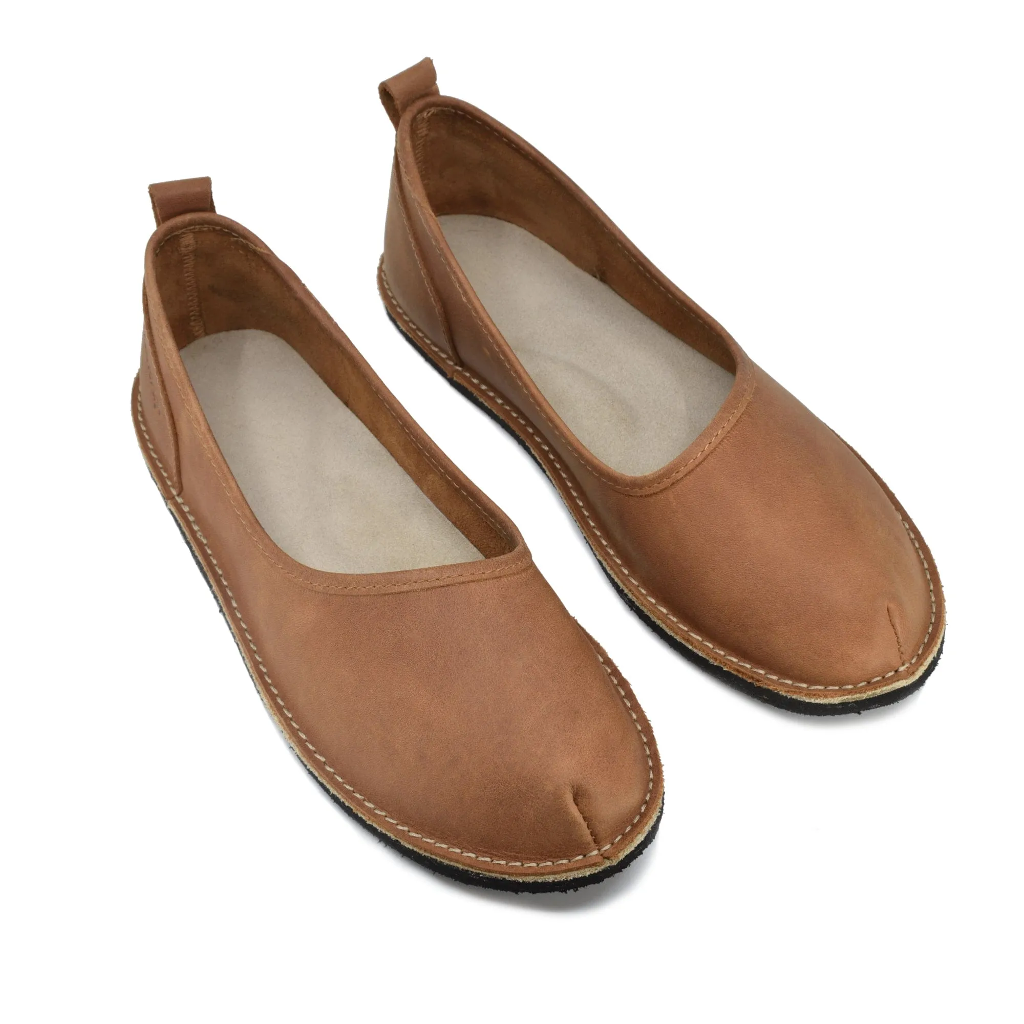 Kuutsid Leather Flats - Brown Tasman Slides