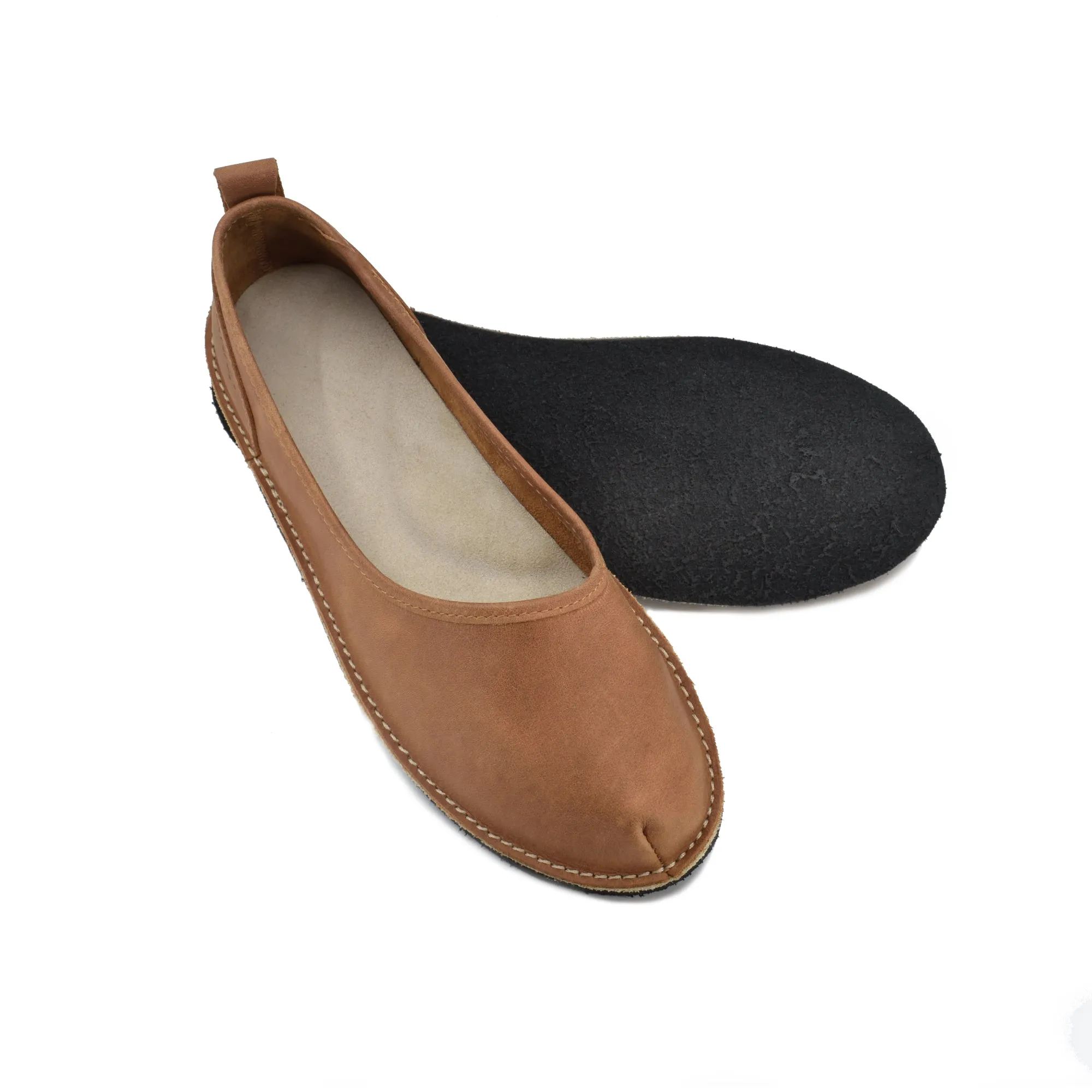 Kuutsid Leather Flats - Brown Doechii Slide