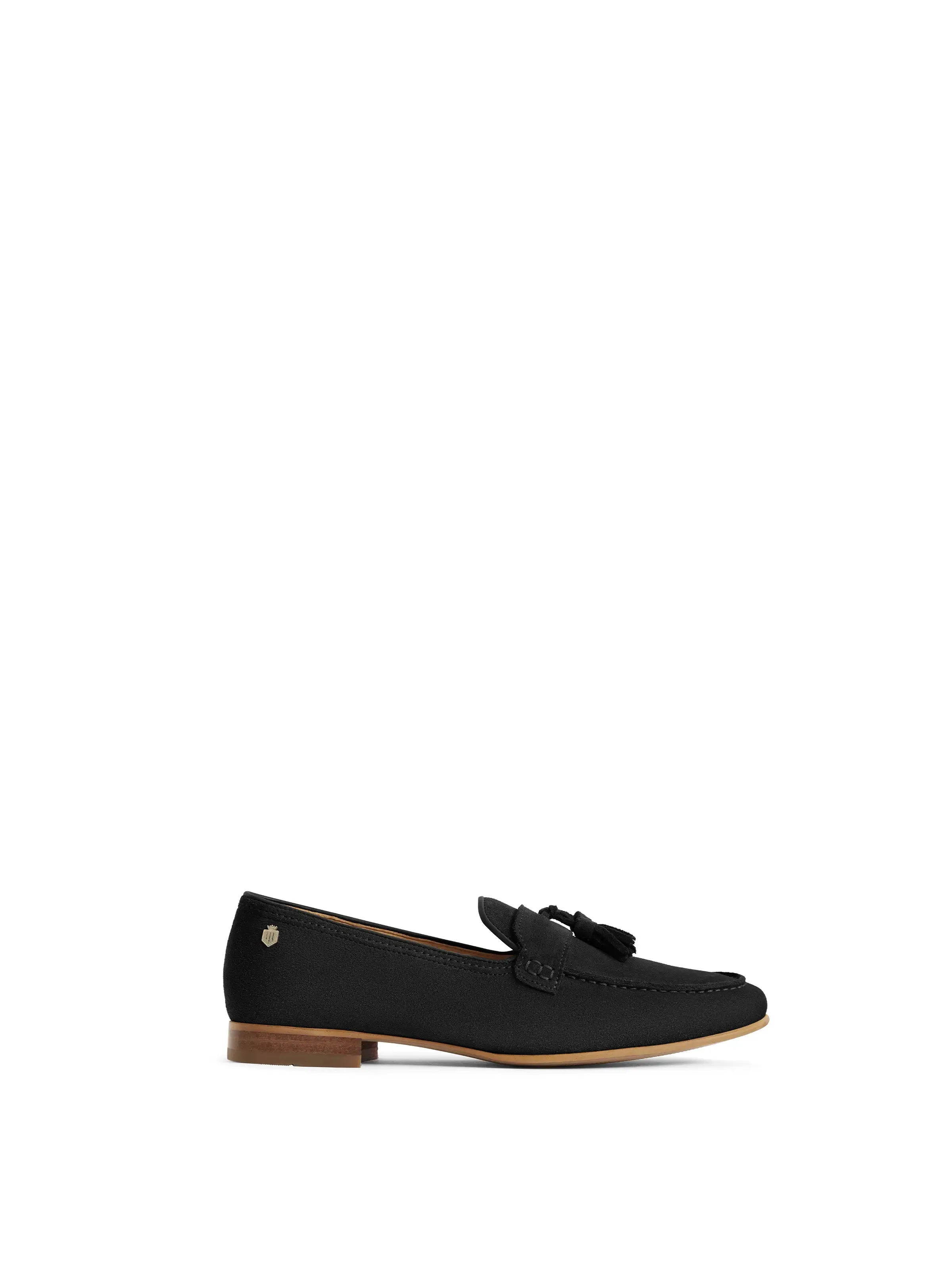La Rochelle - Black Suede Green Loafers