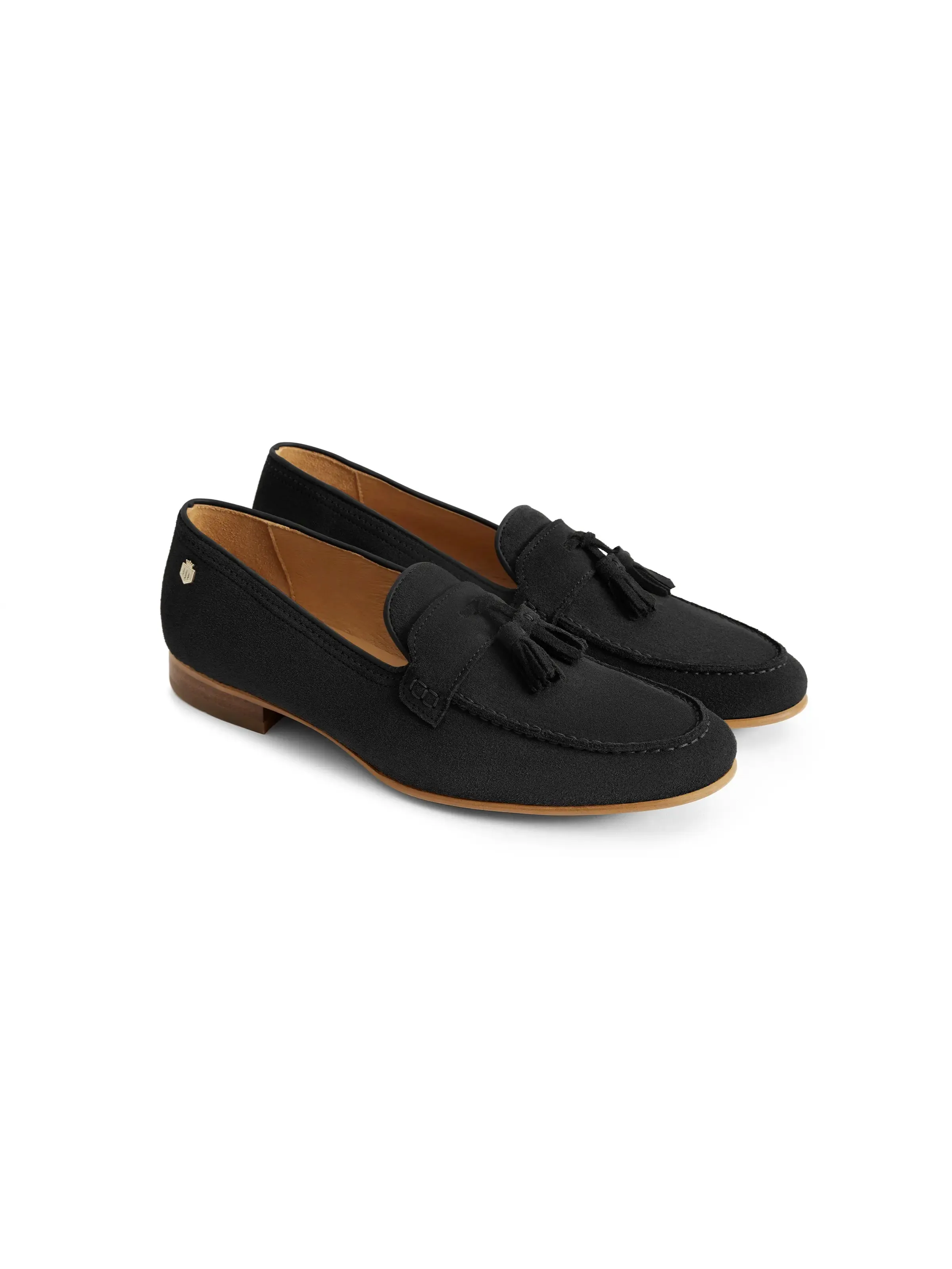 La Rochelle - Black Suede Wedding Suit Loafers