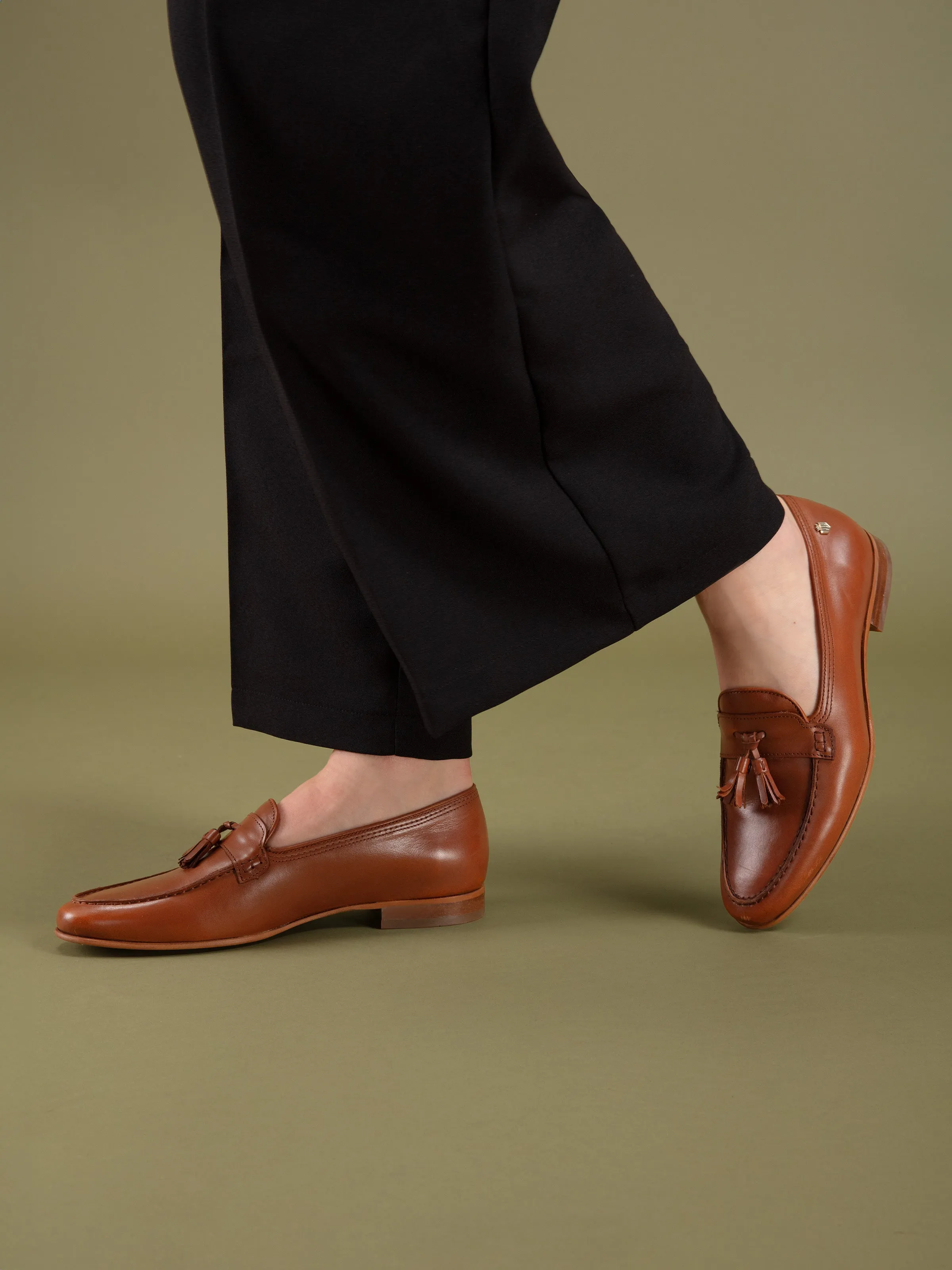 La Rochelle - Tan Leather Non Slip Loafers