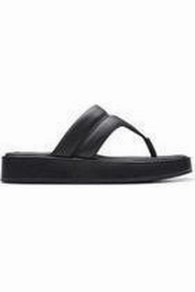 Clarks Alda Walk sandal in Black Garden Step Wide fit