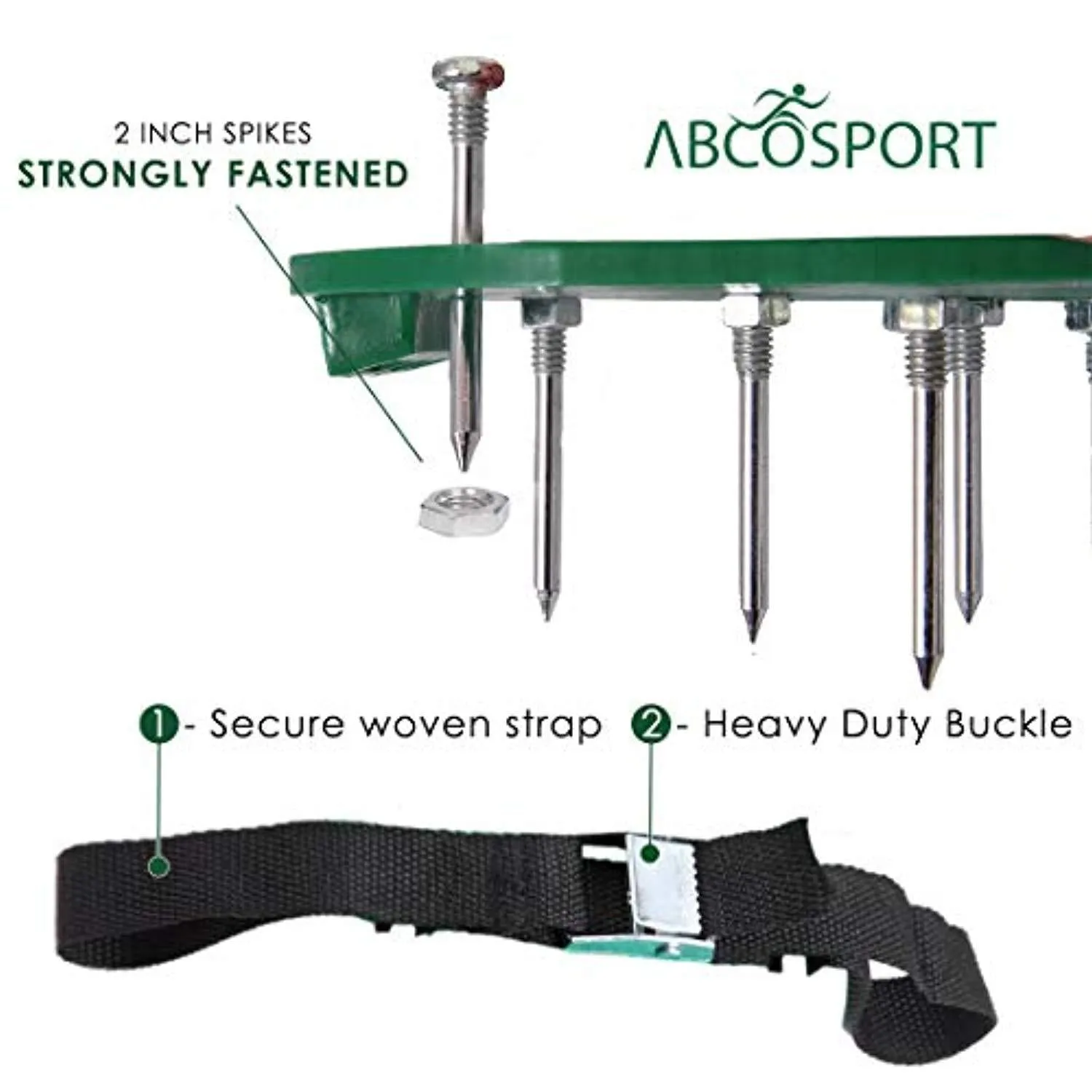 Stability Asics Shoes Lawn Aerator Spike Shoes - For Effectively Aerating Lawn Soil  Comes with 3 Adjustable Straps with Metallic Buckles  Universal Size that Fits all - For a Greener and Healthier Yard (Metal Buckle)