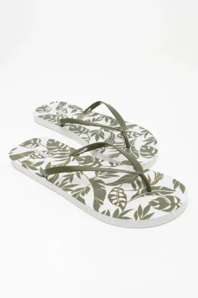 Leaf Flip Flop Green Sandals With Toe