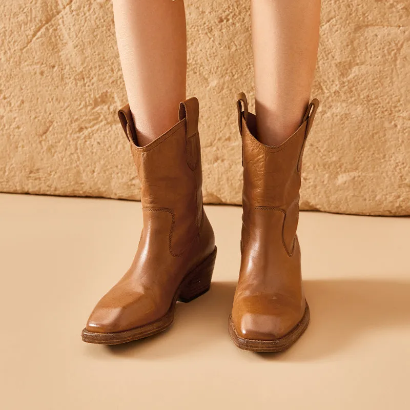 Logger Work Boots Beau Today  Washed horse skin  Women boots Straight-in