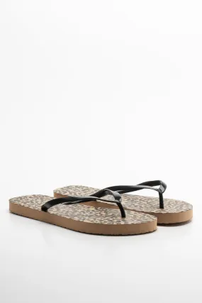 Sandals From Aldo Leopard Print Flip Flop Black
