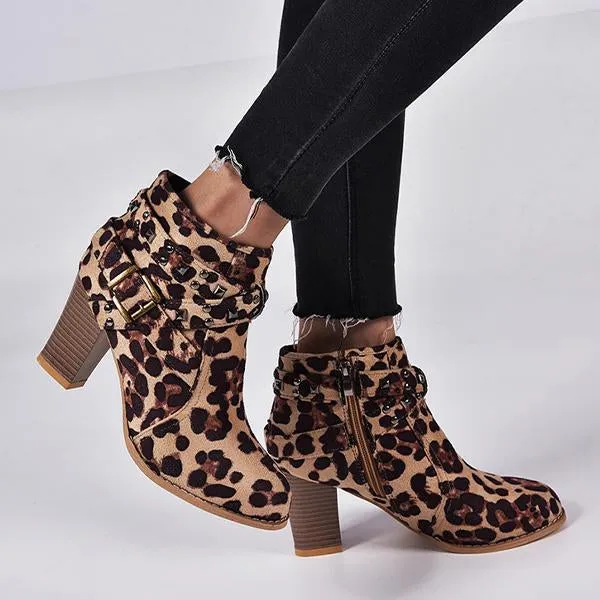 Women's Retro Casual Rivet Chunky Heel Ankle Boots 25775756S Adidas Shoes Court