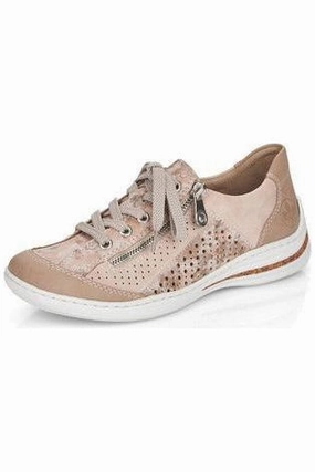 Rieker ladies shoes M35G6-31 in Rosa Platform Style Drill Walk