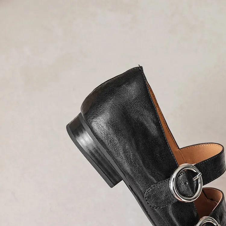 Nine West Penny Loafers Loafers Round Toe Low Heel Shoes Genuine Leather Shoes for Women Horsehair Soft Buckle Strap