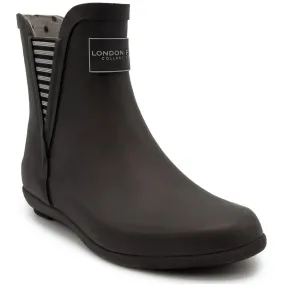 London Fog Womens Piccadilly Faux Leather Ankle Rain Boots Tinsley Rain Boot