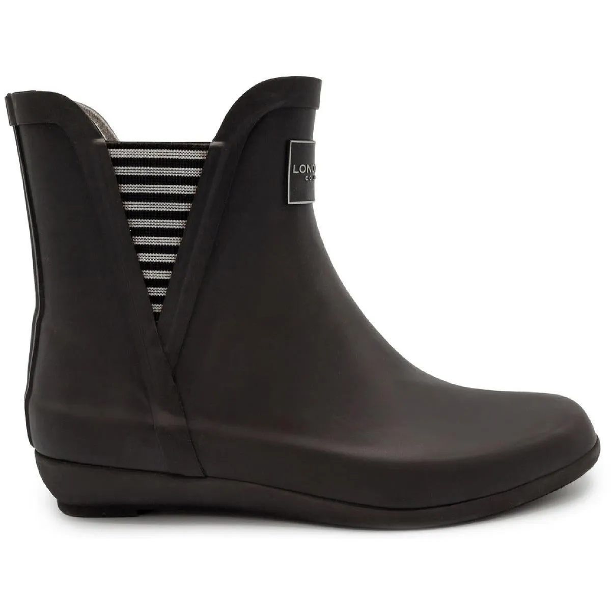 London Fog Womens Piccadilly Faux Leather Ankle Rain Boots Rain Boots Wide Calves