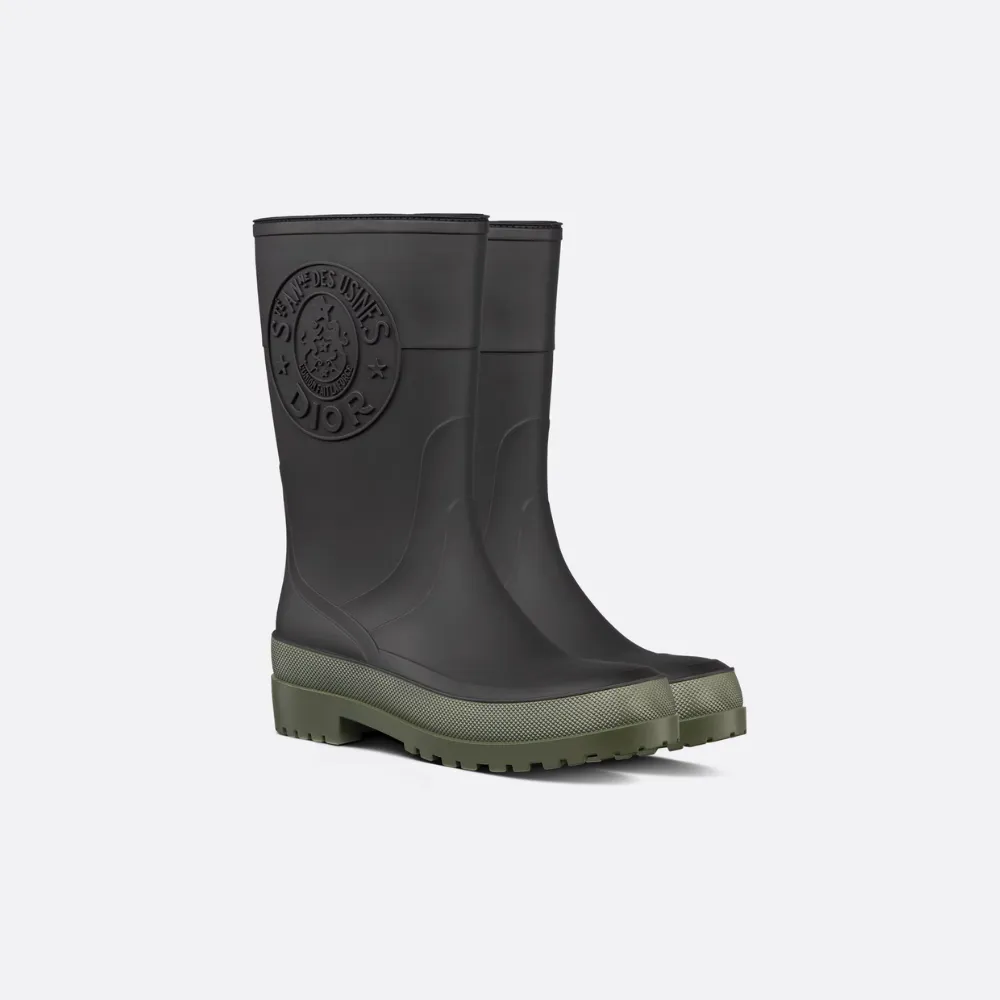 Black and Khaki Two-Tone Rubber DRunion Rain Boot  - Designer Boots & Ankle Boots for Women Sorel Rain Boots Medina