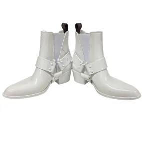 Good Boots LOUIS VUITTON boots Leather, Rubber white Rhapsody line Side Gore 39