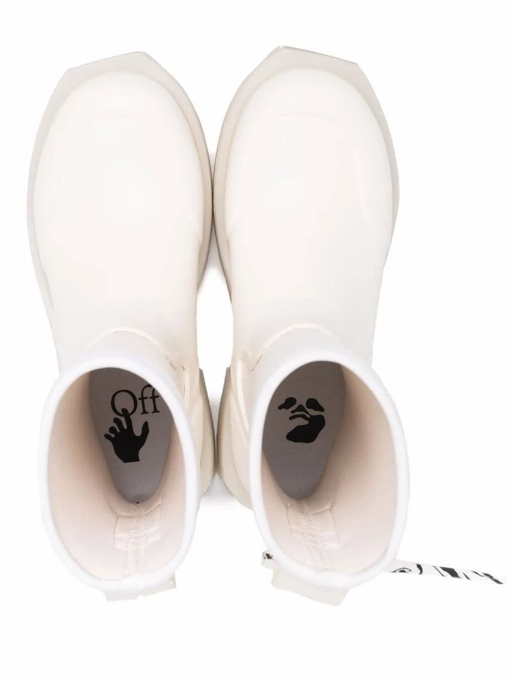 OFF-WHITE WOMEN Rubber Neoprene Boots White Best Boots For Snow And Rain