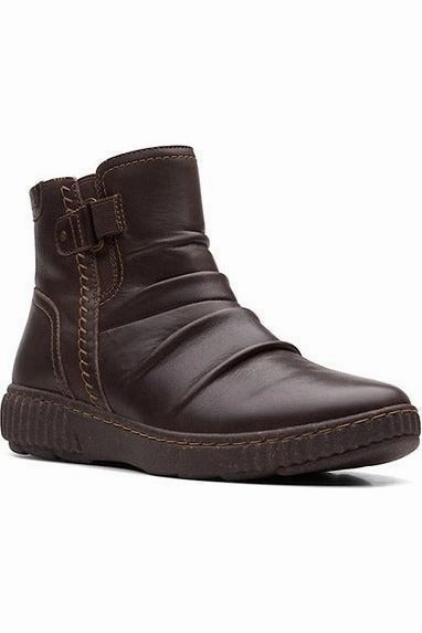 Garden Bed Clarks Ladies Boots CarolineOrchid in Dark Brown Leather