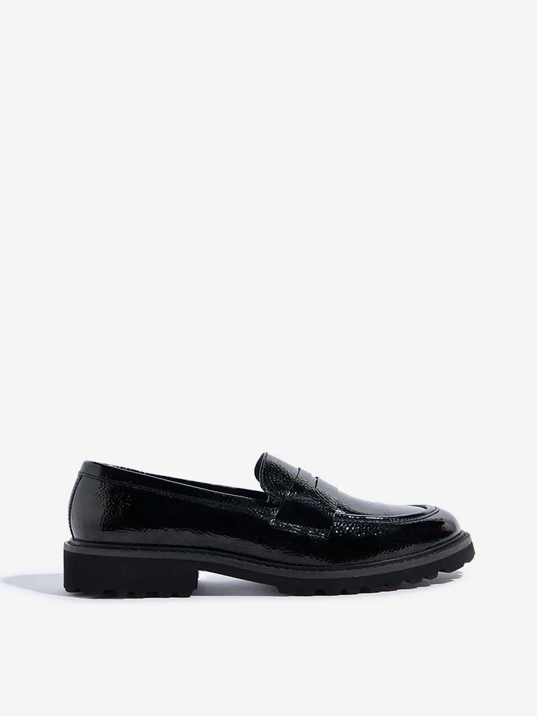 Louboutin Loafers LUNA BLU Black Glossy Loafers