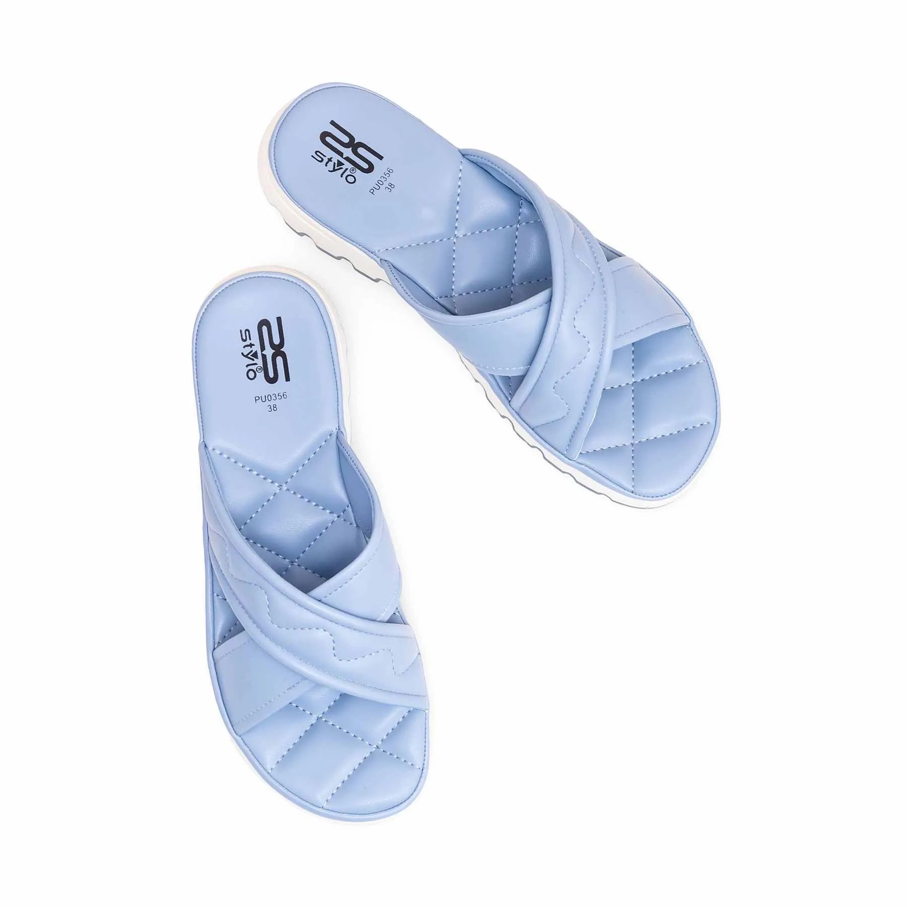 Blue Formal Slipper PU0356 Leather Slides
