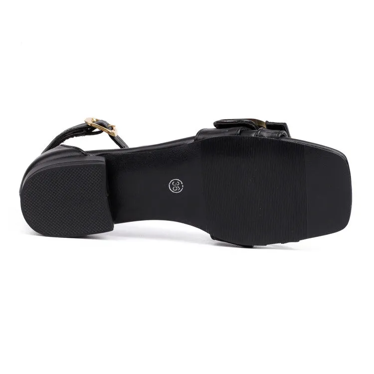 Flats Dsw Shoes Sale Women's Square Toe Buckle Straps Ankle Strap Sandals