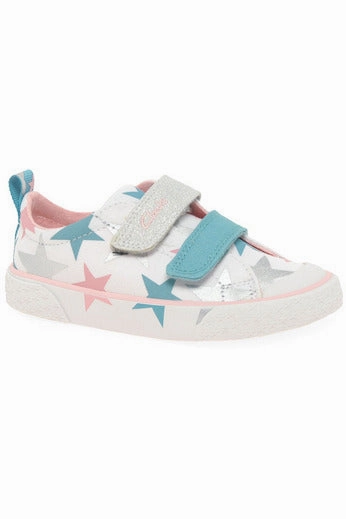 Play Walk Clarks Foxing Lo Kids in cotton combi