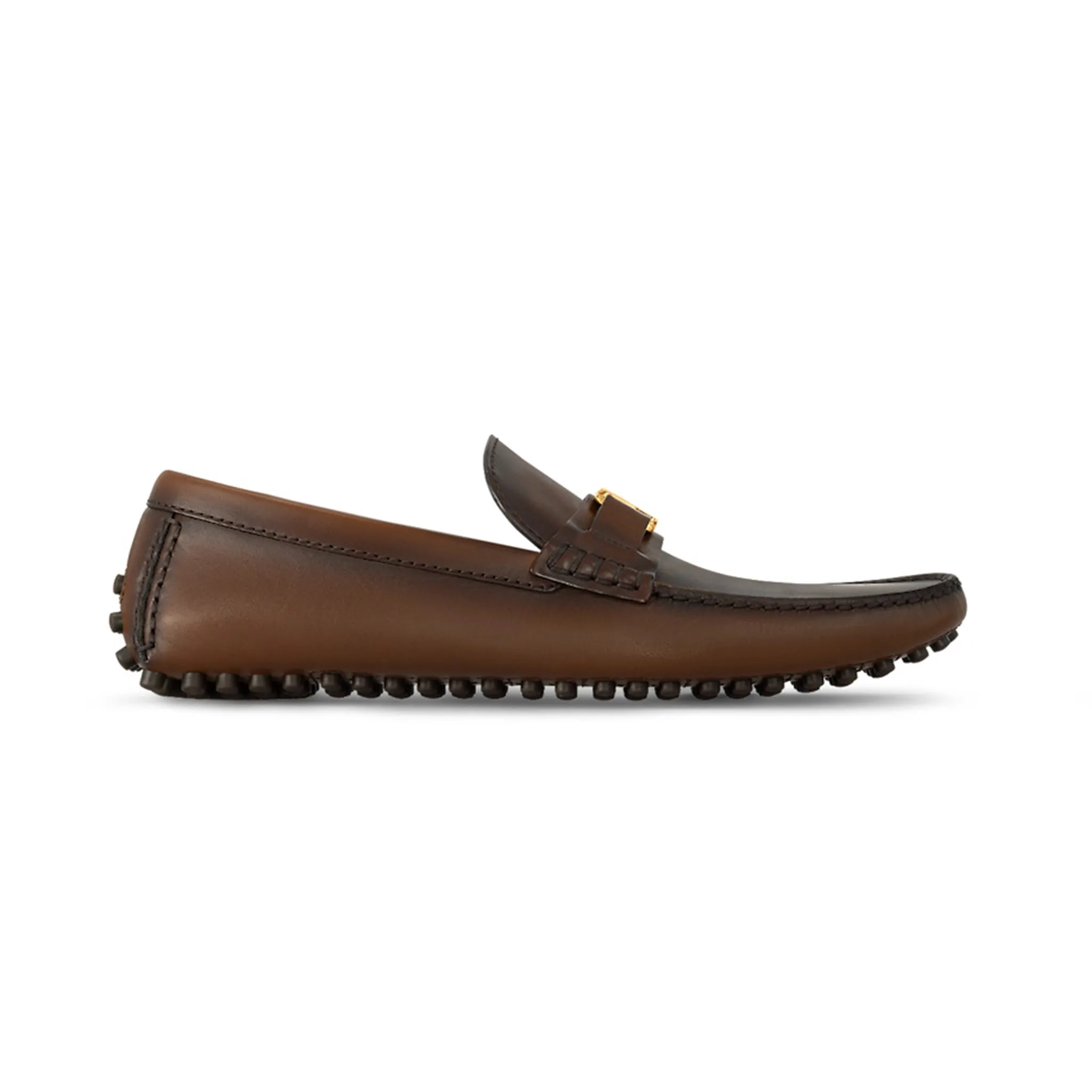 LV Hockenheim Mocassin Golden Buckle Loose Loafers