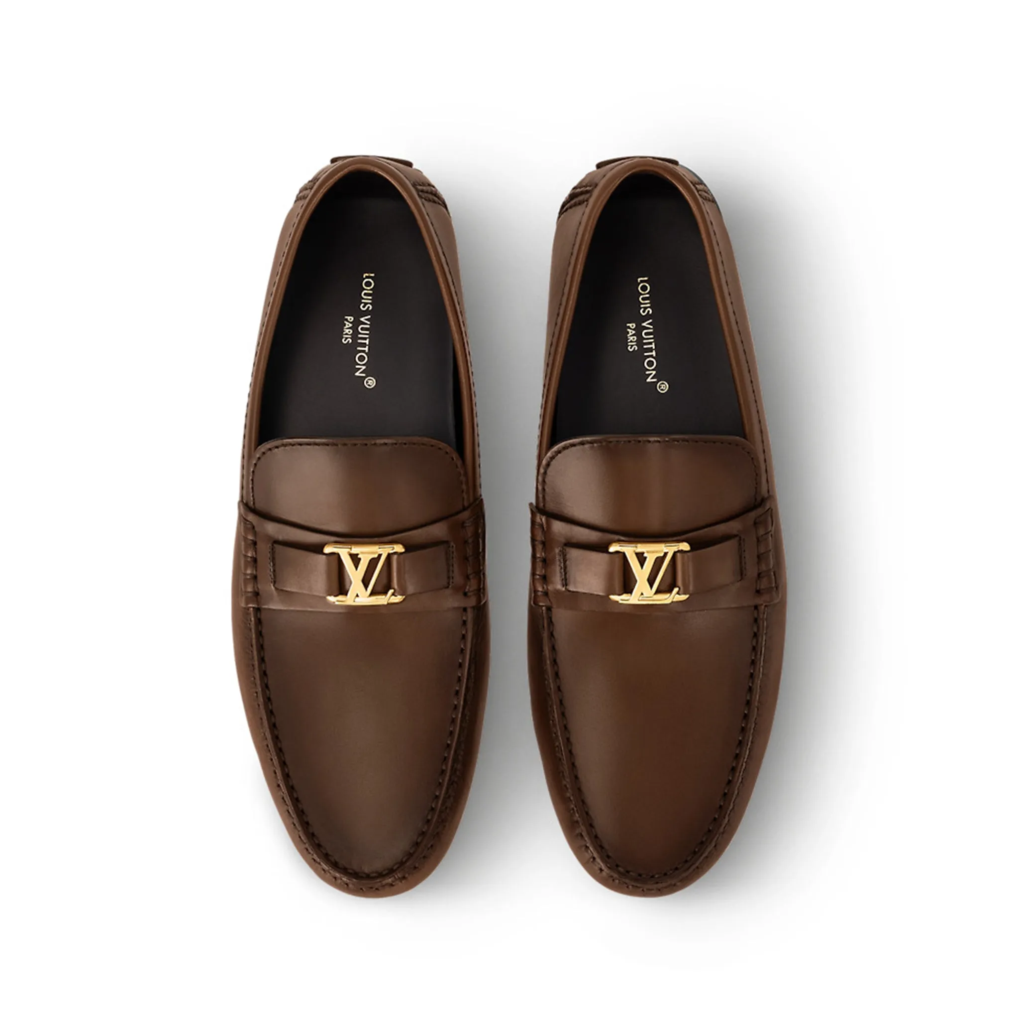 Bottoms Loafers LV Hockenheim Mocassin Golden Buckle