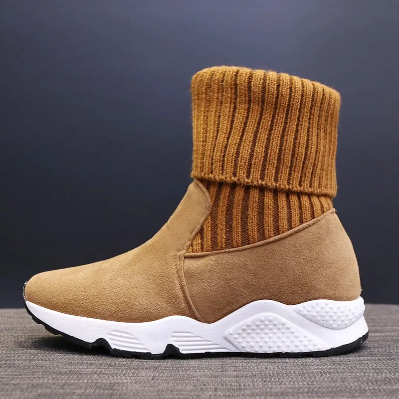 2020 Fashion knitting Socks Sneakers Stretch Ankle Boots Woman Cole Haan Snow Boots