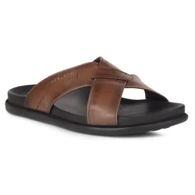 Yeey Slides Healers Casual Tan Slippers For Men LEEKS-2 By Liberty