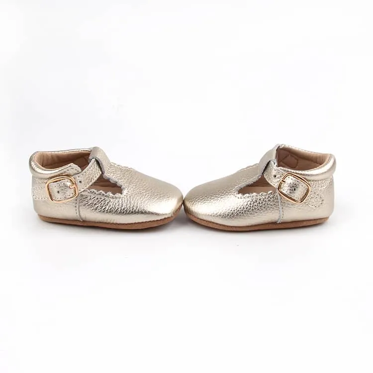 Asics Shoes Official Site Riley T-Straps - Gold Scalloped