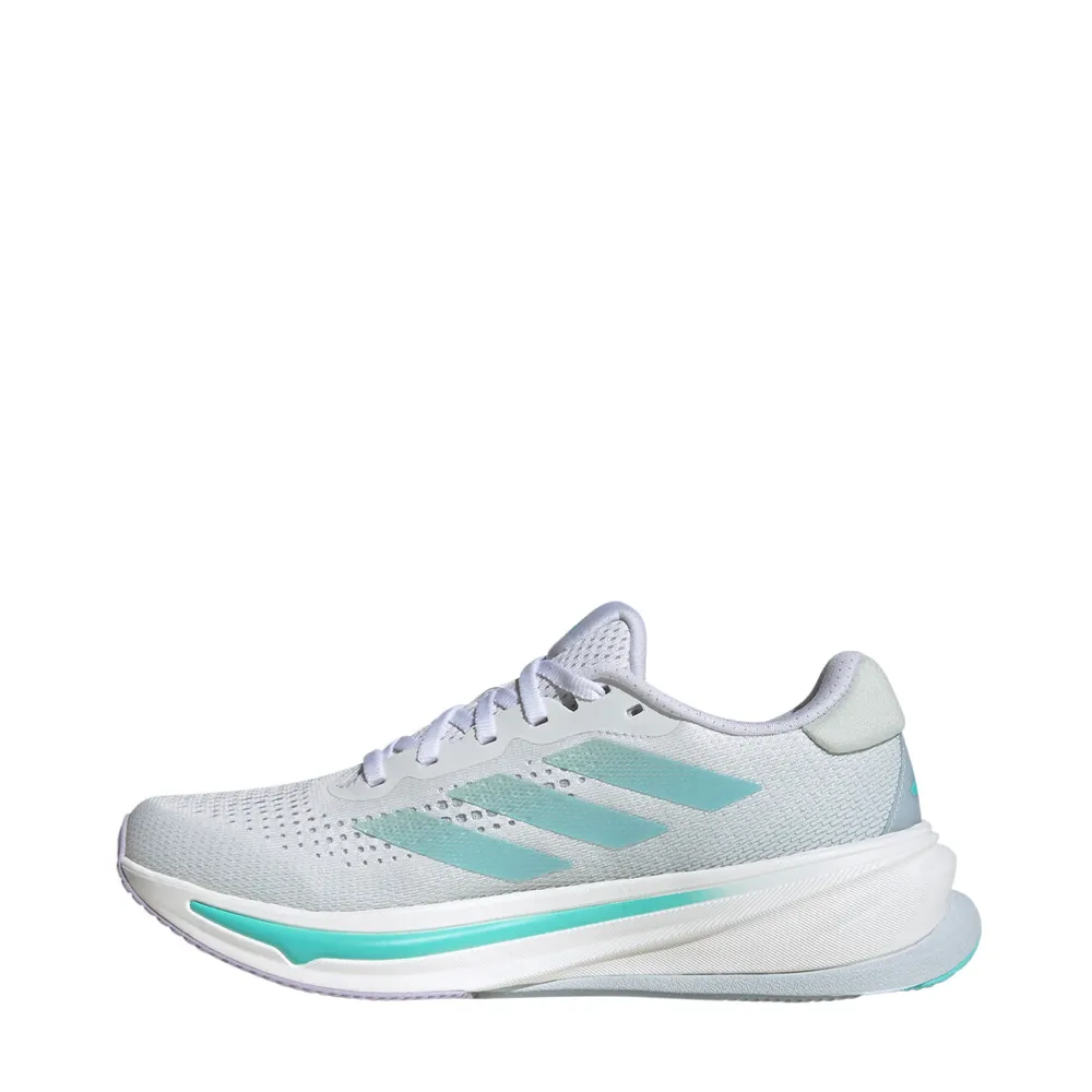 Adidas Women's Supernova Rise Sneaker in Ftw White/Linen Green Metallic/Flash Aqua Kobe's Adidas Shoes