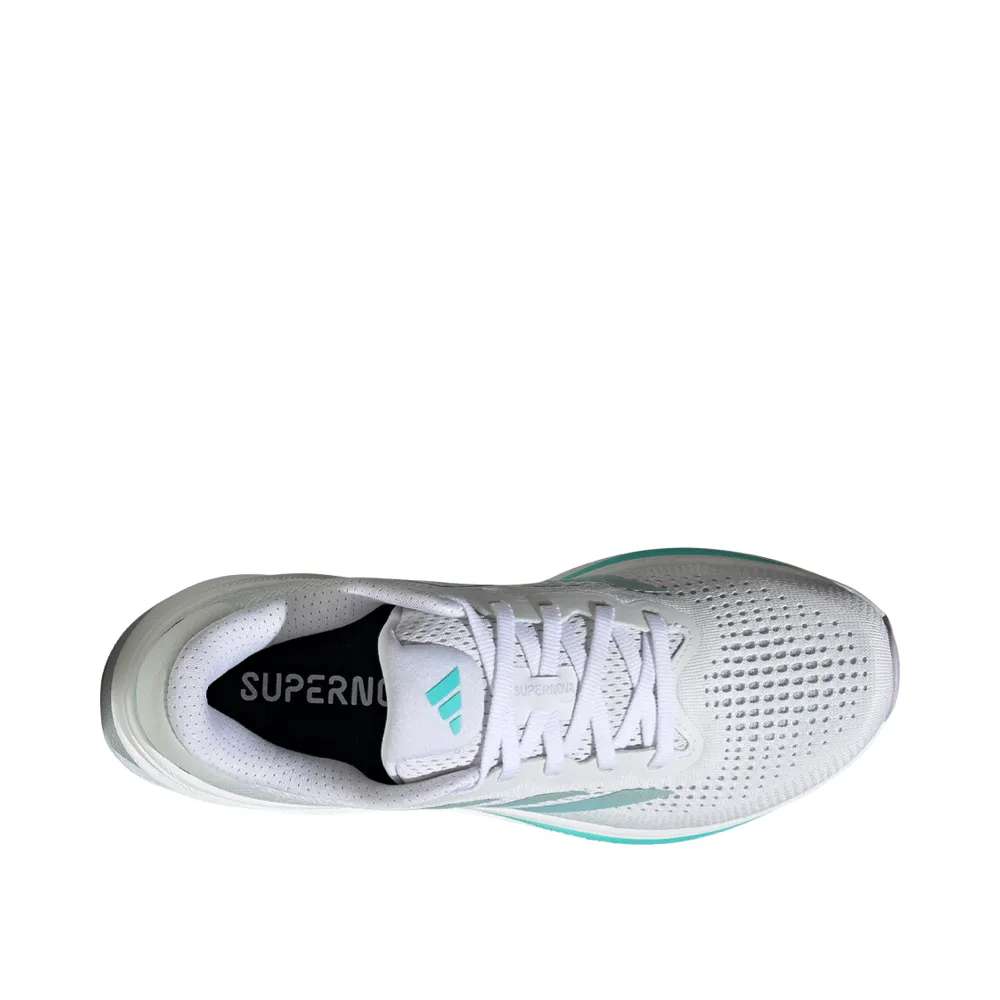 Adidas Basketball Shoes Ae1 Adidas Women's Supernova Rise Sneaker in Ftw White/Linen Green Metallic/Flash Aqua