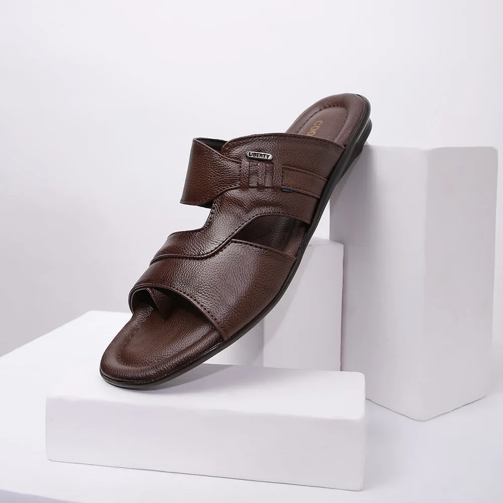 Coolers Casual (Brown) Slippers For Men ORTIZ-21N By Liberty Brown Sheepskin Slippers