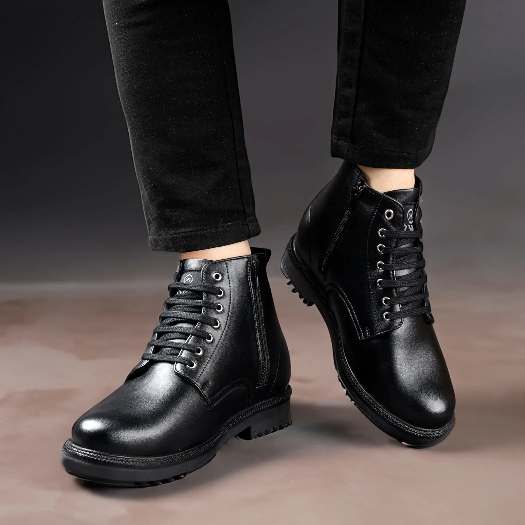 Mens Elevator Boots with 4-Inches Hidden Height Increase Adidas Shoes In Wide Sizes