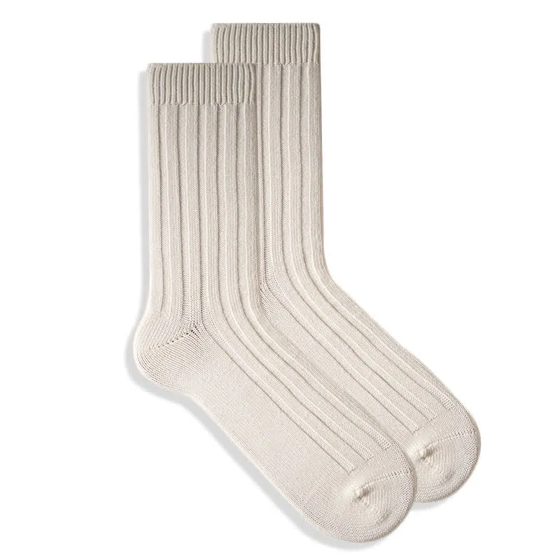Men's Finely Ribbed Solid Color Cotton Socks Jeans For Dress Shoes