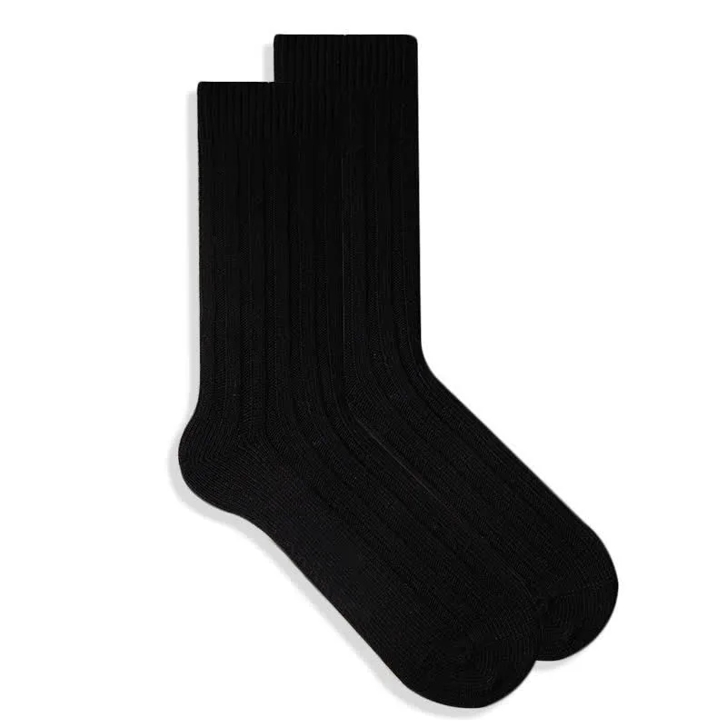 Men's Finely Ribbed Solid Color Cotton Socks Tennis Shoes To Wear With Dress