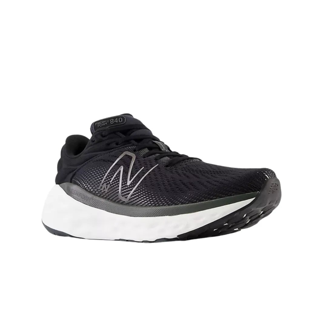 Men's Fresh Foam x 840v1 - Blacktop with Black (D Width) New Balance White Gum Sole