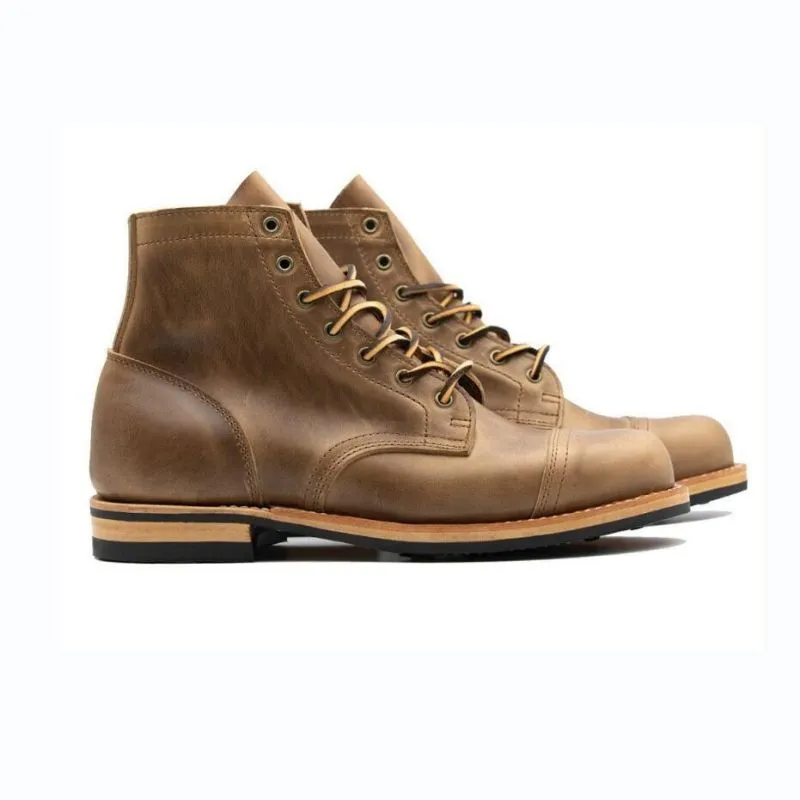 Men's PU Leather Elegant Carved Lace Up Boots Classic Boots Ankle Men New Adidas Soccer Shoes Messi