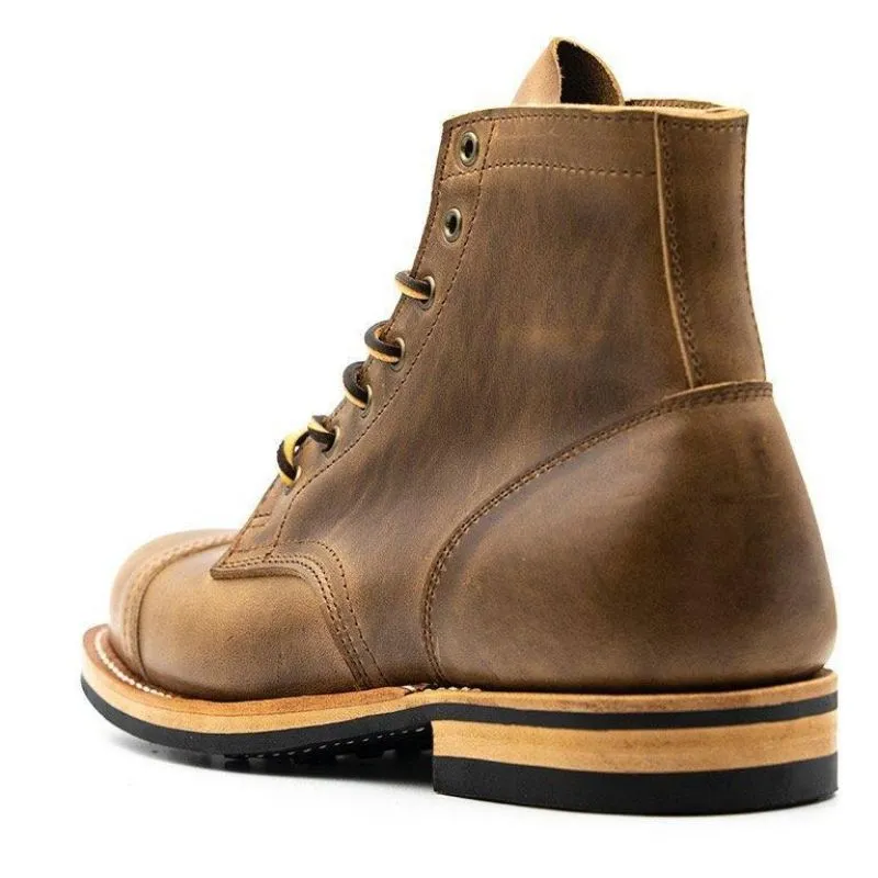 Men's PU Leather Elegant Carved Lace Up Boots Classic Boots Ankle Men Adidas Shoes Sneaker