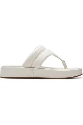 Clarks Alda Walk sandal in Off White Road Trip synthetic material