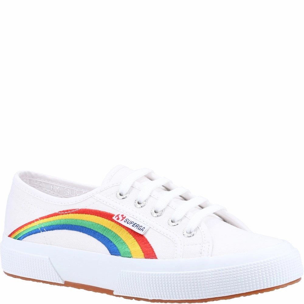 running with a smooth outsole running shoes for fitness - oriented men Superga 2750 Rainbow Embroidery Trainer