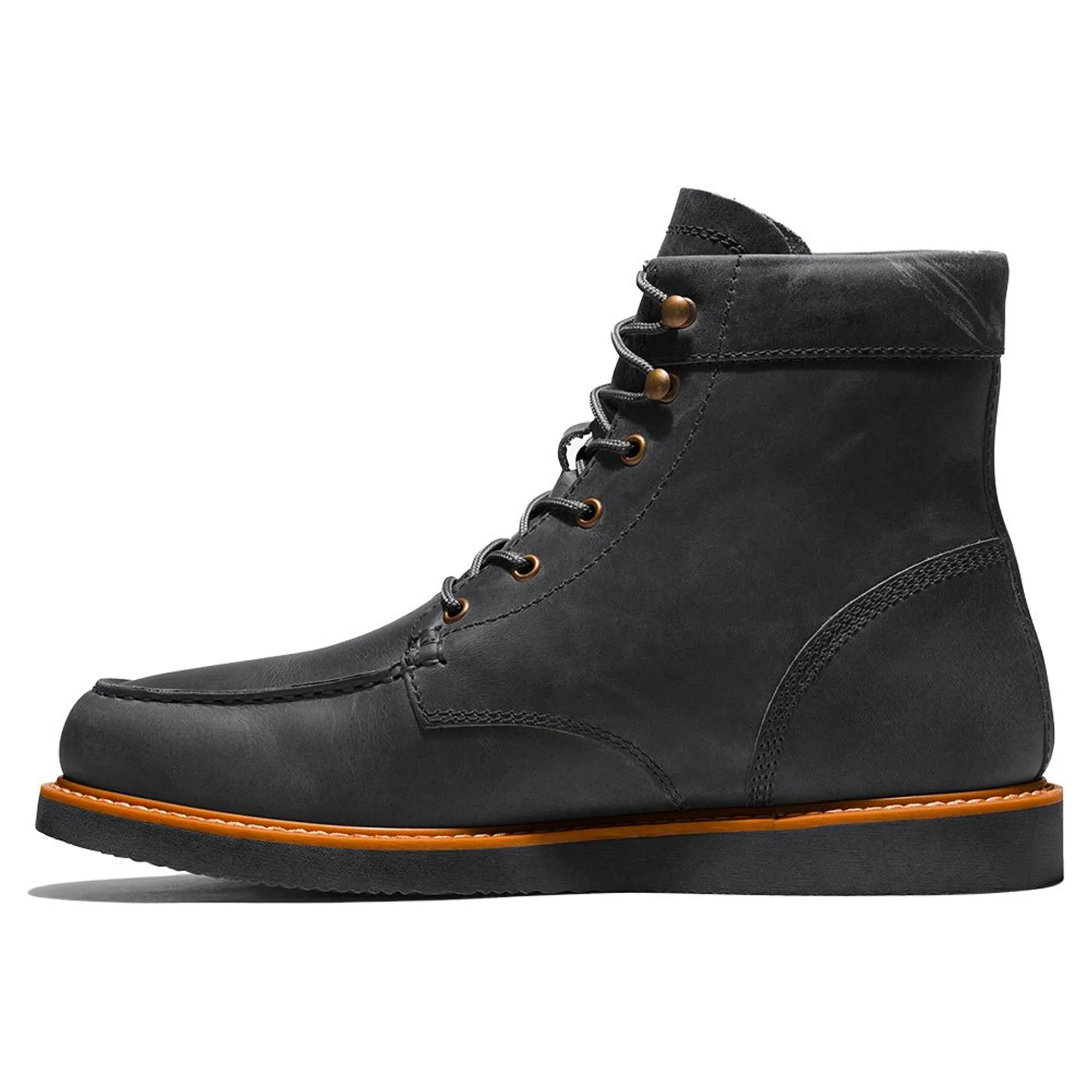 Timberland Newmarket 2 Rugged Boot - Black Full Grain Leather Mud Friendly Flat Sole