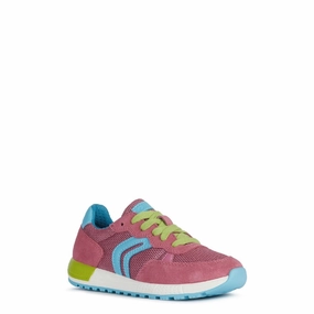 Geox J Alben Girl B Lace Up Trainer Comfortable Cushions