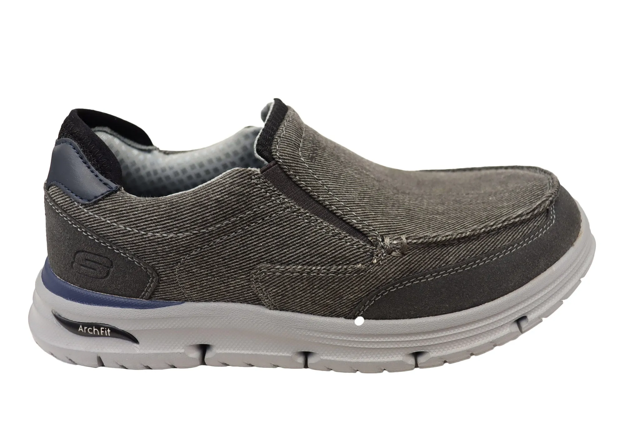 Peep Toe Loafers Skechers Mens Arch Fit Vortell Rothler Comfortable Slip On Shoes