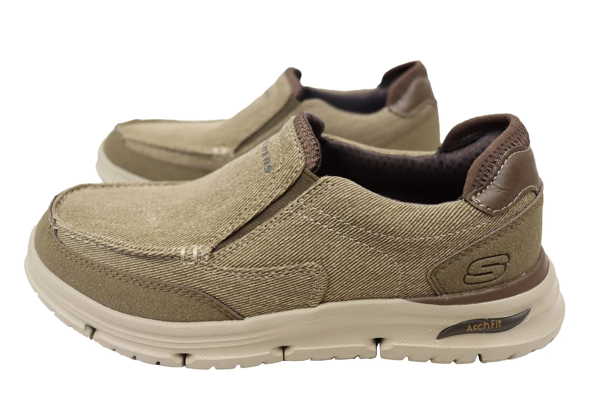 Loafers And Pants Skechers Mens Arch Fit Vortell Rothler Comfortable Slip On Shoes