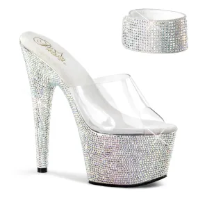 Cheer Shoes Asics BEJEWELED-712RS Pleaser Clear/Silver Multi Sexy Platform Shoes (Pole Dancing Heels)