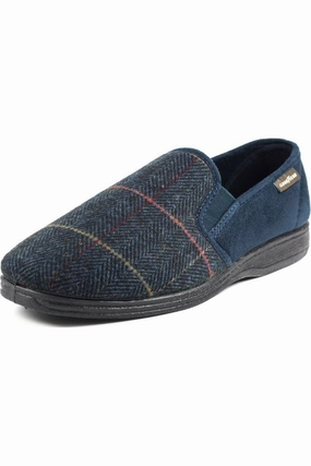 Love Glow Lunar KMG116 Goodyear Harrison Navy Tweed Slipper