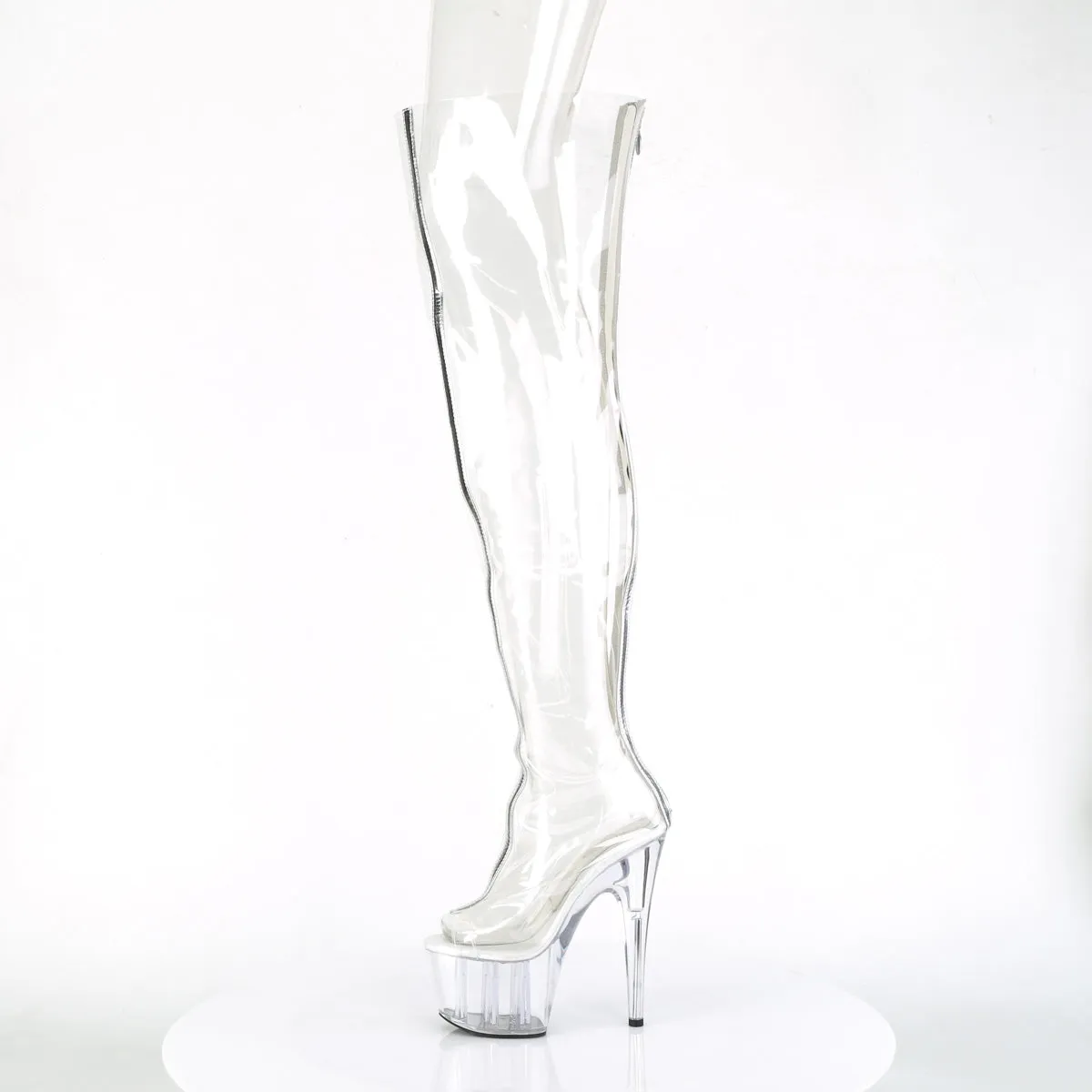Work Boots With Shank 7 Inch Heel ADORE-3021 Clear