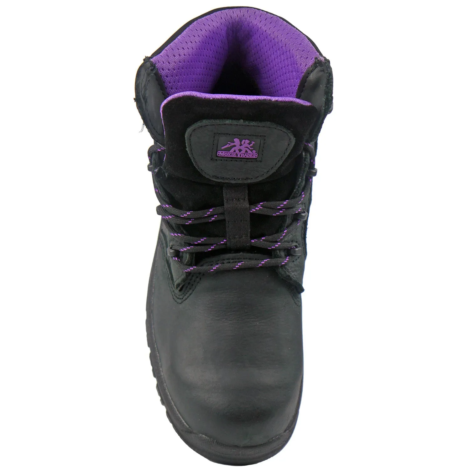 Work Boots Review Moxie Trades Womens Tina Met Guard Black Leather Full-Grain Work Boots