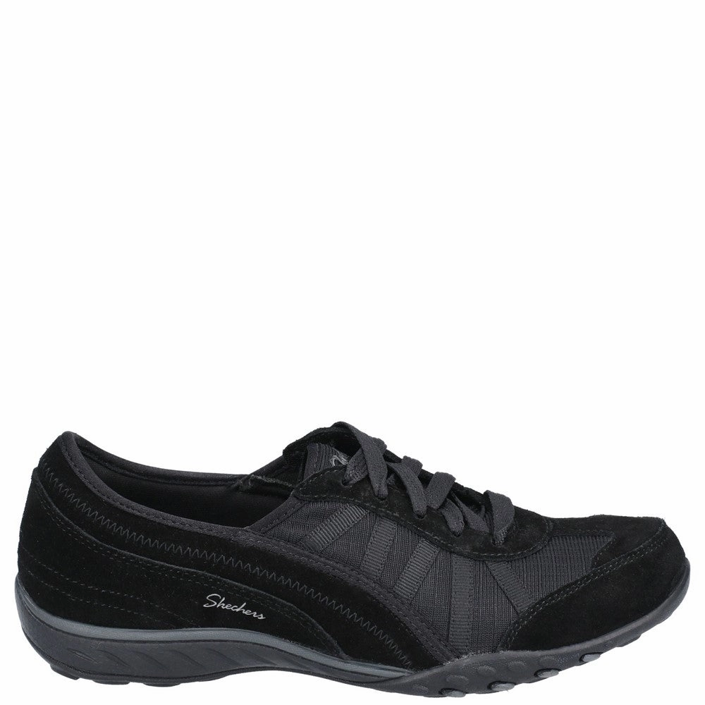 Skechers Breathe-Easy-Weekend Wishes Suede & Mesh Lace Up Trainer Trail Path